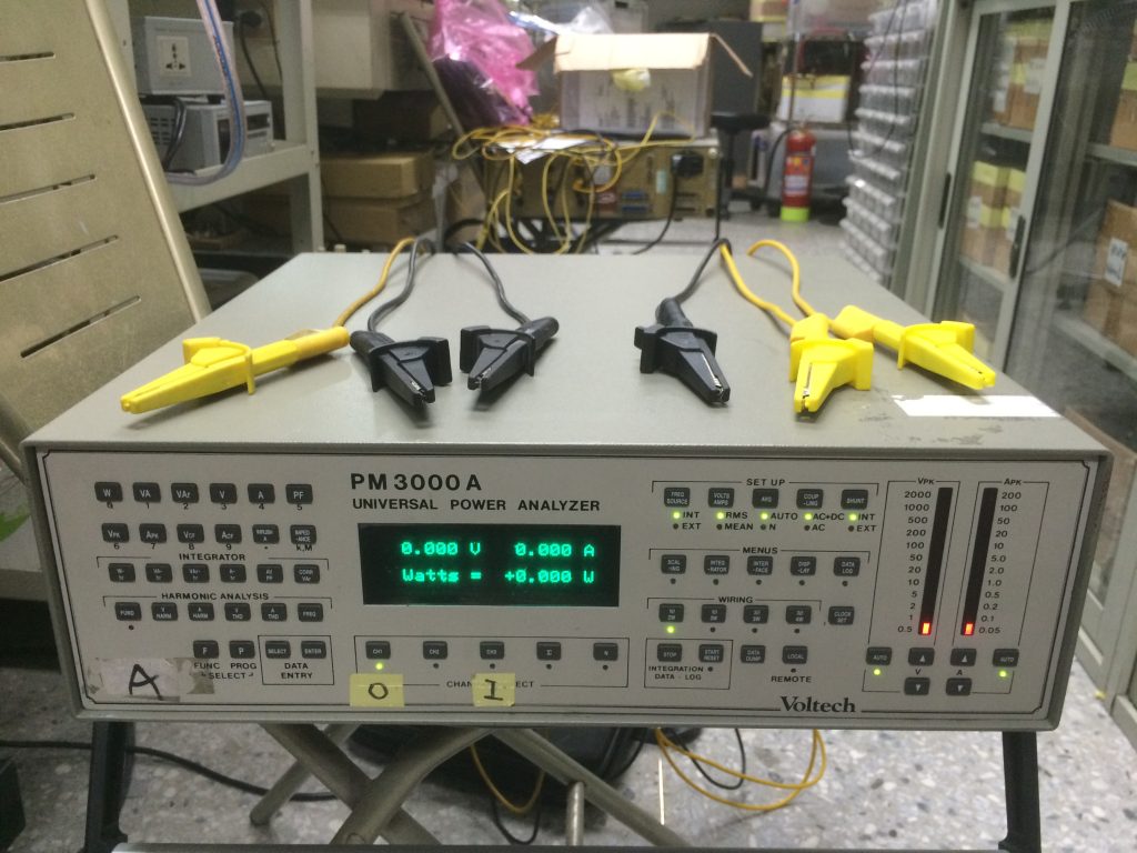 Power Analyzer (PM3000 from Voltech, UK)